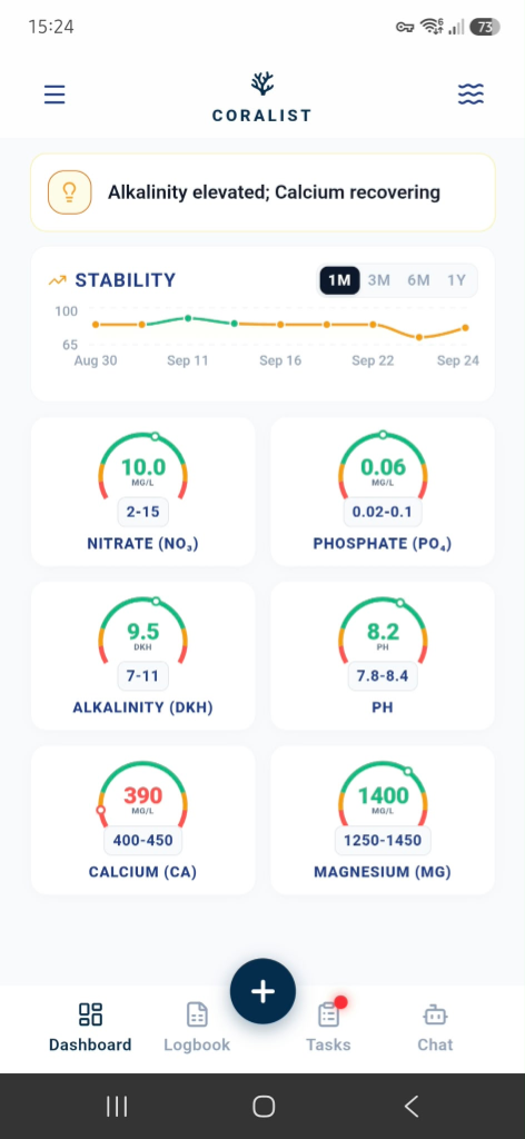 Coralist Mobile Dashboard Preview